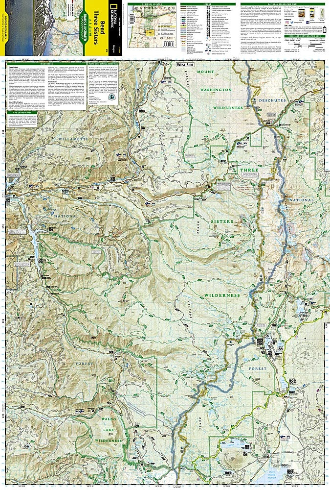 Bend / Three Sisters Trails Illustrated Topographic Map #818 - Map Detail