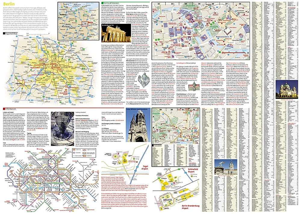 Berlin City Destination Map & Travel Guide by National Geographic - Backside of Map