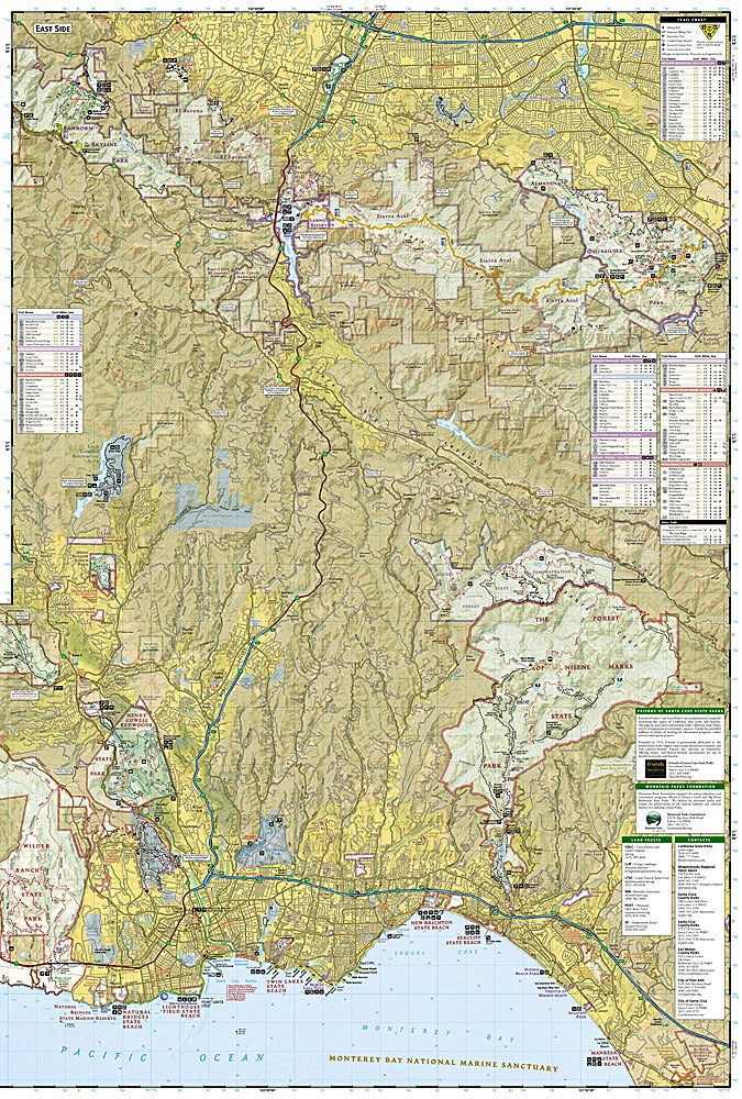 Big Basin / Santa Cruz Trails Illustrated Topographic Map #816 - Map Detail