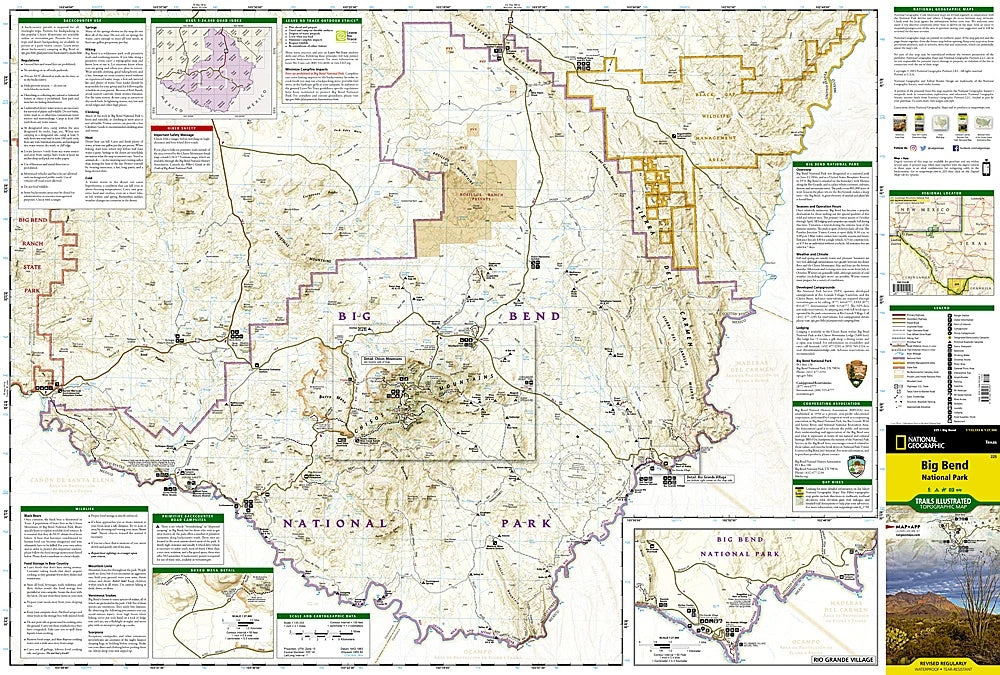 Big Bend National Park Trails Illustrated Topographic Map #225 - Map Detail