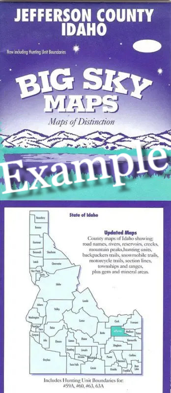 Big Sky County Idaho County Map Cover