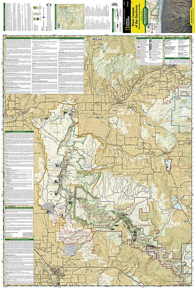 Black Canyon of the Gunnison National Park Trails Illustrated Topographic Map #245 - Map Detail