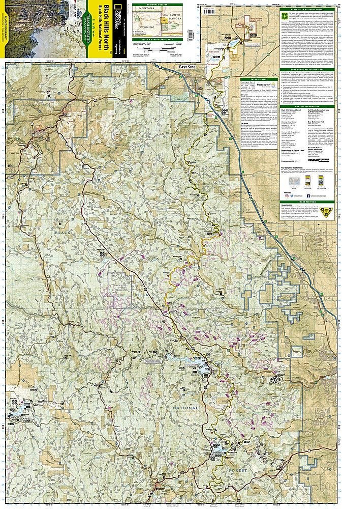 Black Hills National Forest (North) Trails Illustrated Topographic Map #751 - Map Detail