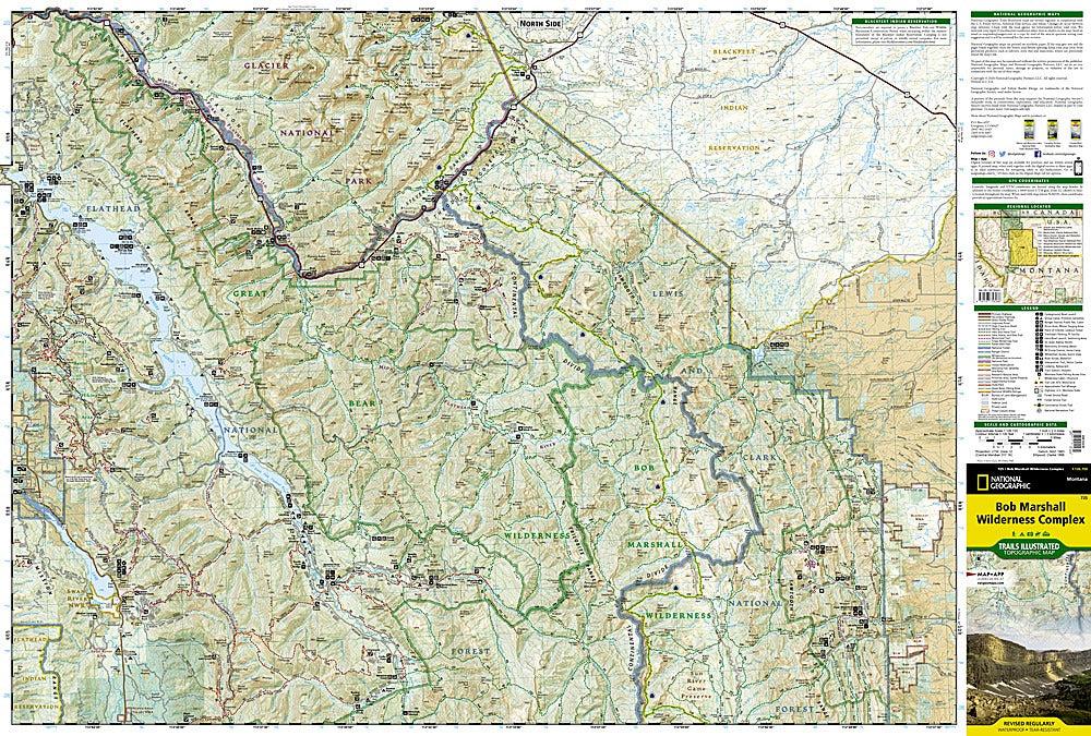 Bob Marshall Wilderness Complex Trails Illustrated Topographic Map #725 - Map Detail