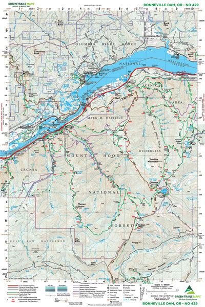 Bonneville Dam, OR - Green Trails Map #429