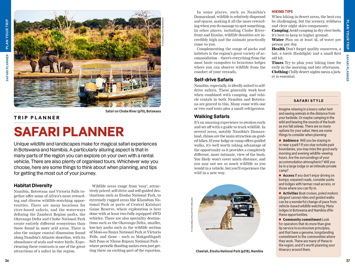 Botswana & Namibia Travel Guide Book by Lonely Planet - Sample Page