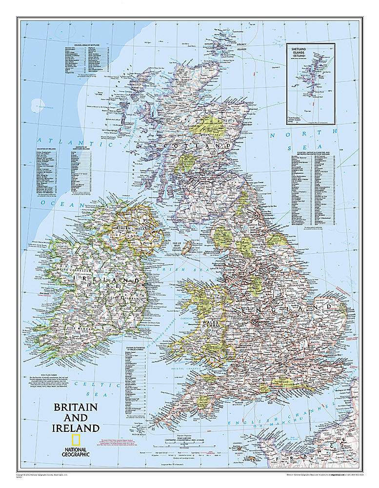Britain & Ireland Wall Map by National Geographic