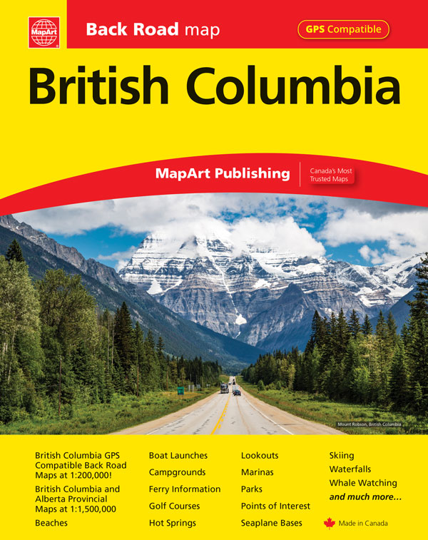Spiral bound road atlas to BC, Canada
