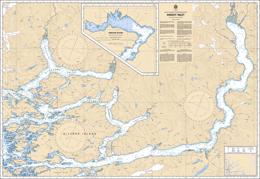 Canadian Nautical Chart #3515 - Knight Inlet