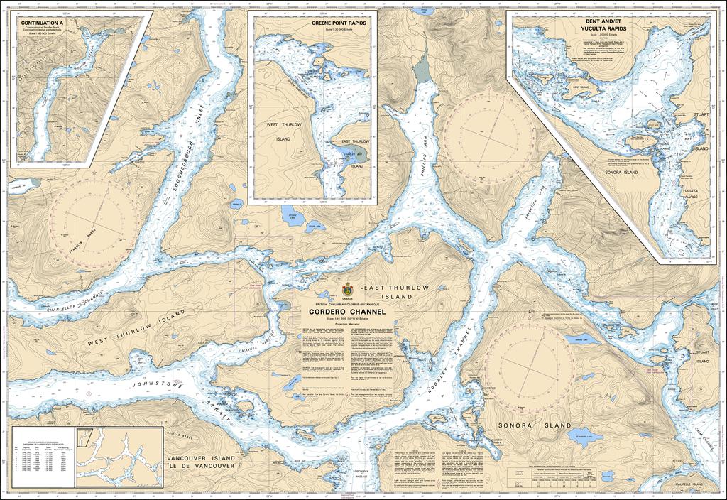 Canadian Nautical Chart #3543 - Cordero Channel