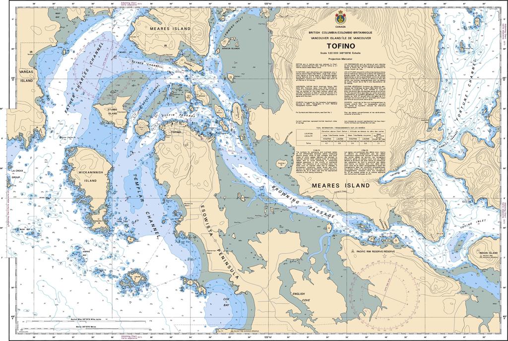 Canadian Nautical Chart #3685 - Tofino
