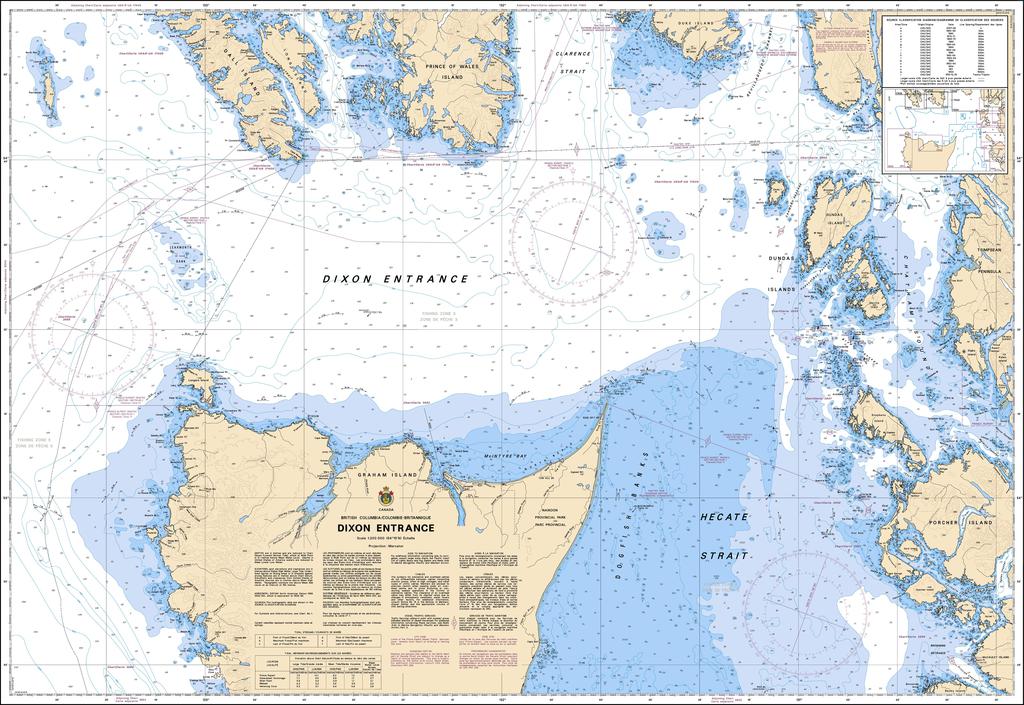 Canadian Nautical Chart #3800 - Dixon Entrance