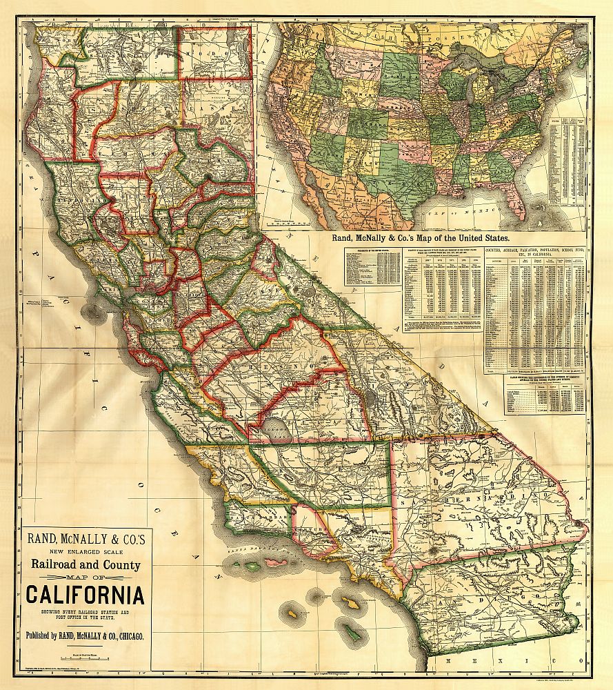 Antique Map of California 1883