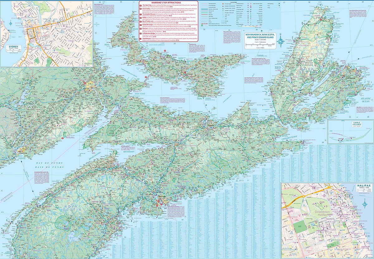 Canada's Maritime Provinces Travel & Reference Map by ITMB - East Map