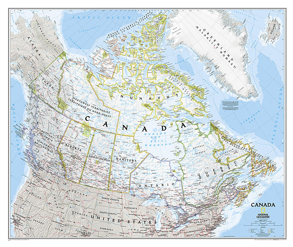 Canada Wall Map - Classic Series - by National Geographic