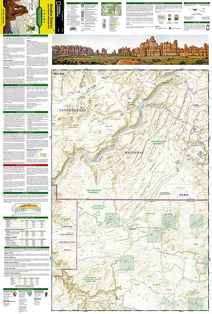 Canyonlands National Park Needles District Trail Illustrated Topographic Map #311 - Map Detail