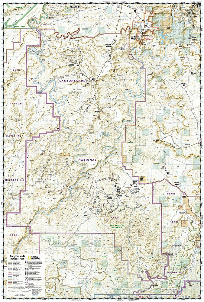 Canyonlands National Park Trails Illustrated Topographic Map #210 - Map Detail