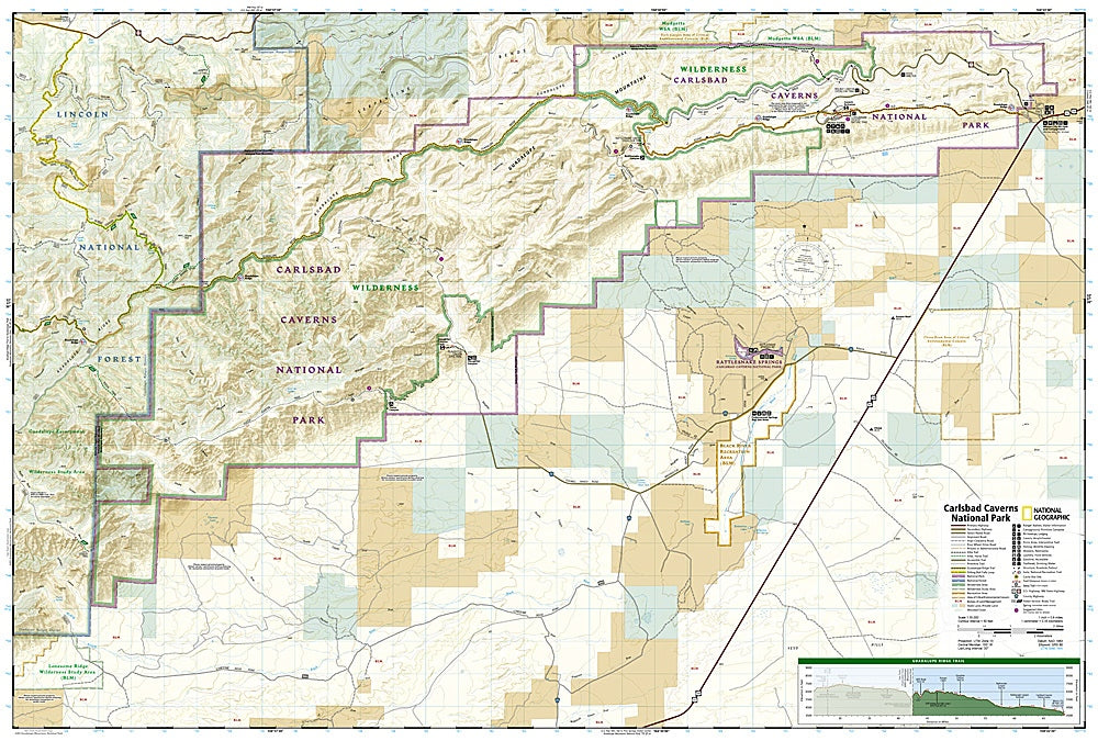 Carlsbad Caverns National Park Trails Illustrated Topographic Map #247 - Map