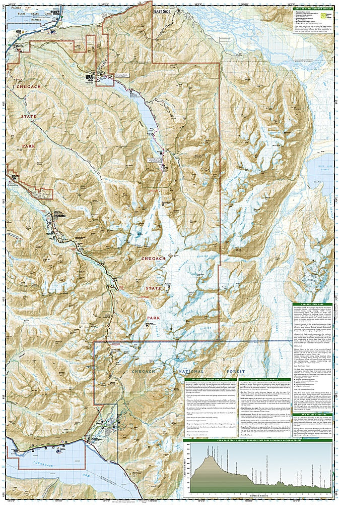 Chugach State Park Trails Illustrated Topographic Map #764 - Map Detail