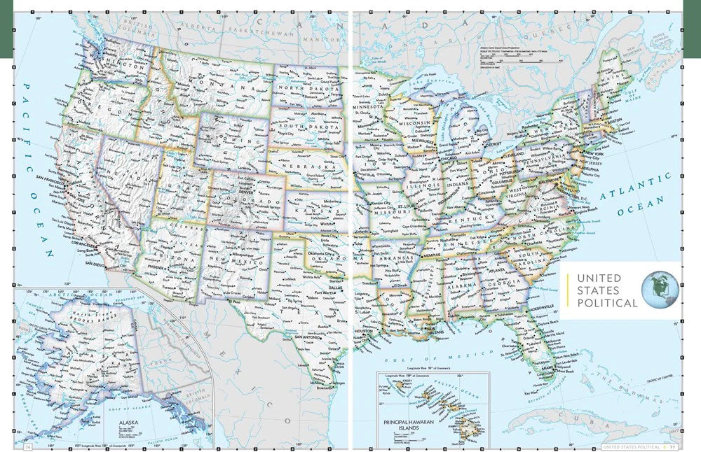 Concise Atlas of the World National Geographic United States Example.