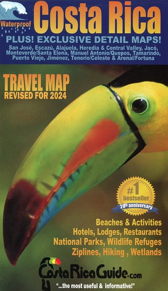 Costa Rica 2024 Travel Map by Toucan Maps - Cover