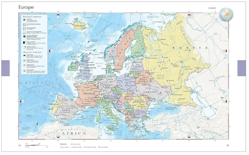DK Eyewitness Compact World Atlas Europe Zoom Example.