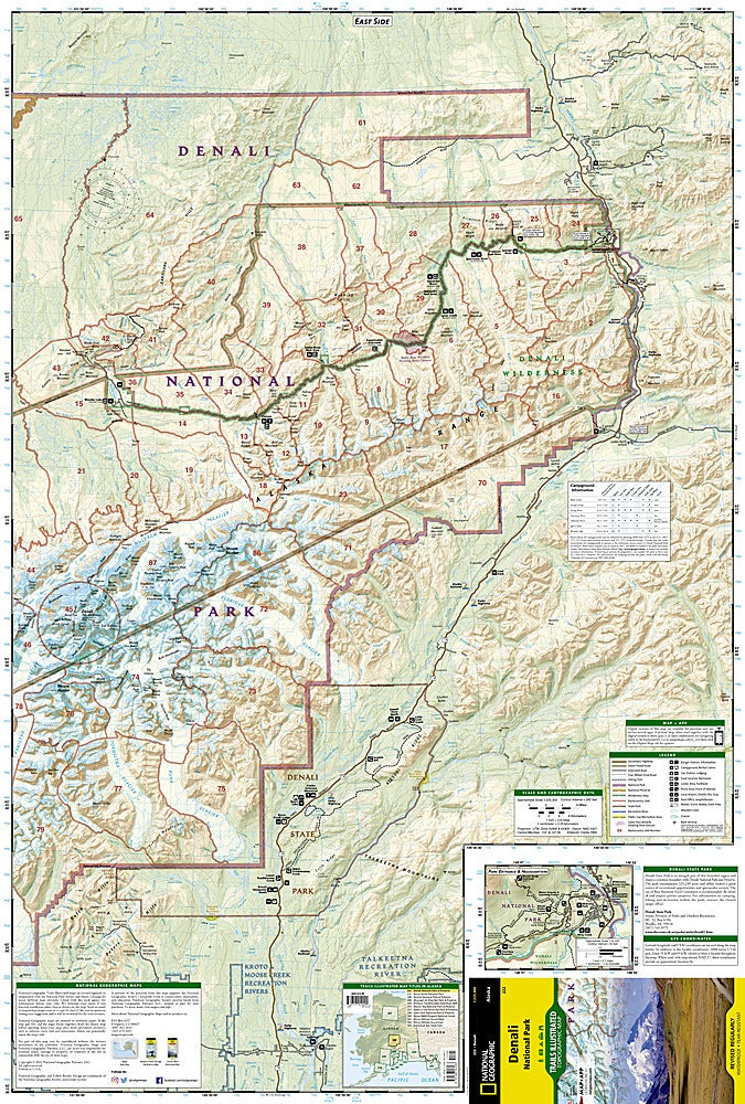 Denali National Park Trails Illustrated Topographic Map #222 - Map Detail