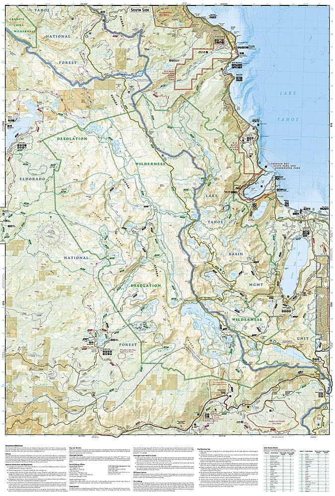 Desolation & Granite Chief Wilderness Areas Trails Illustrated Topographic Map #802 - Map Detail