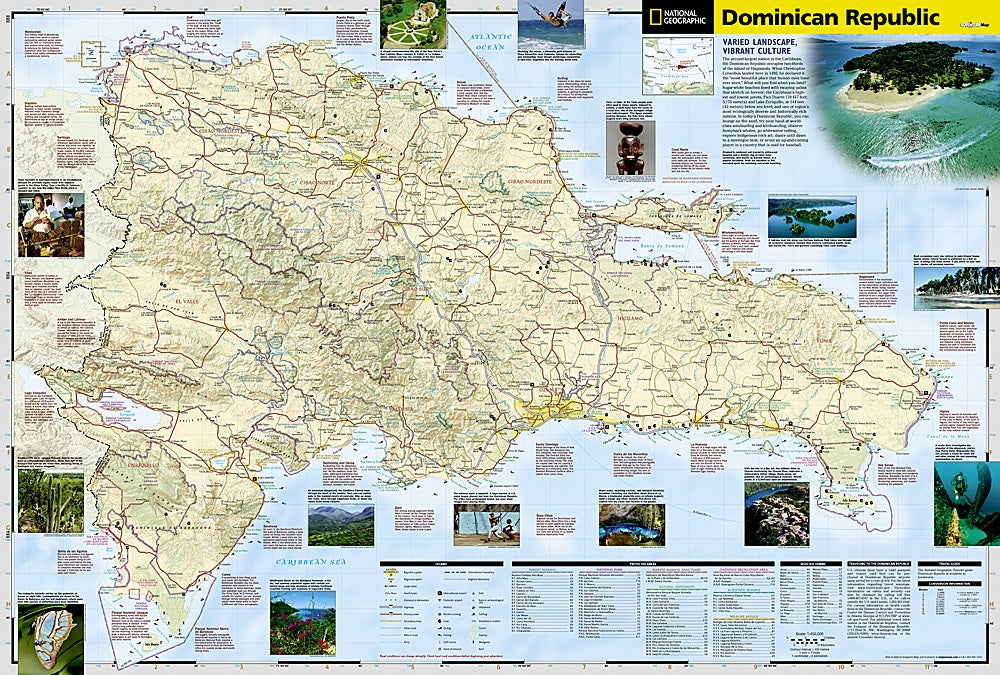 Dominican Republic Adventure Travel Map by National Geographic - Map Detail