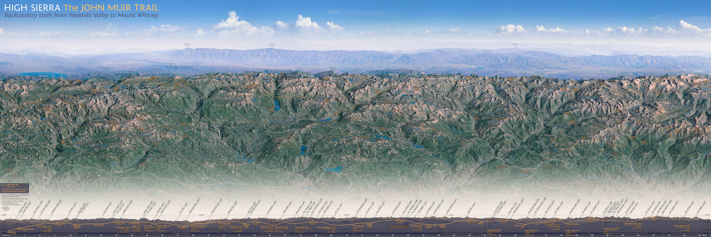 John Muir Trail-High Sierra Panorama Map