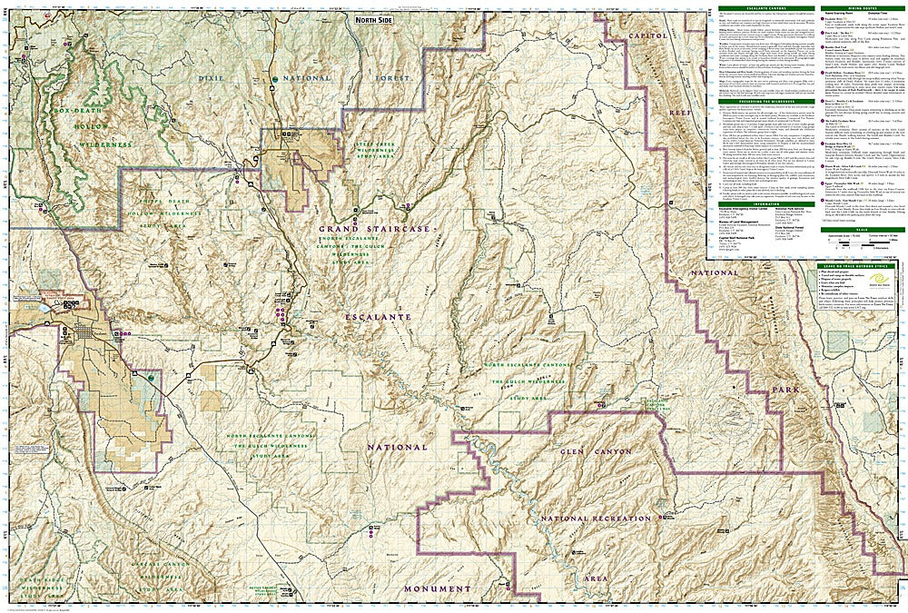 Escalante Canyons Trails Illustrated Topographic Map #710 - Map Detail (North)