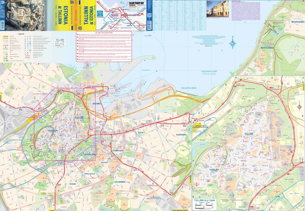 Estonia & Tallinn Travel & Reference Map by ITMB