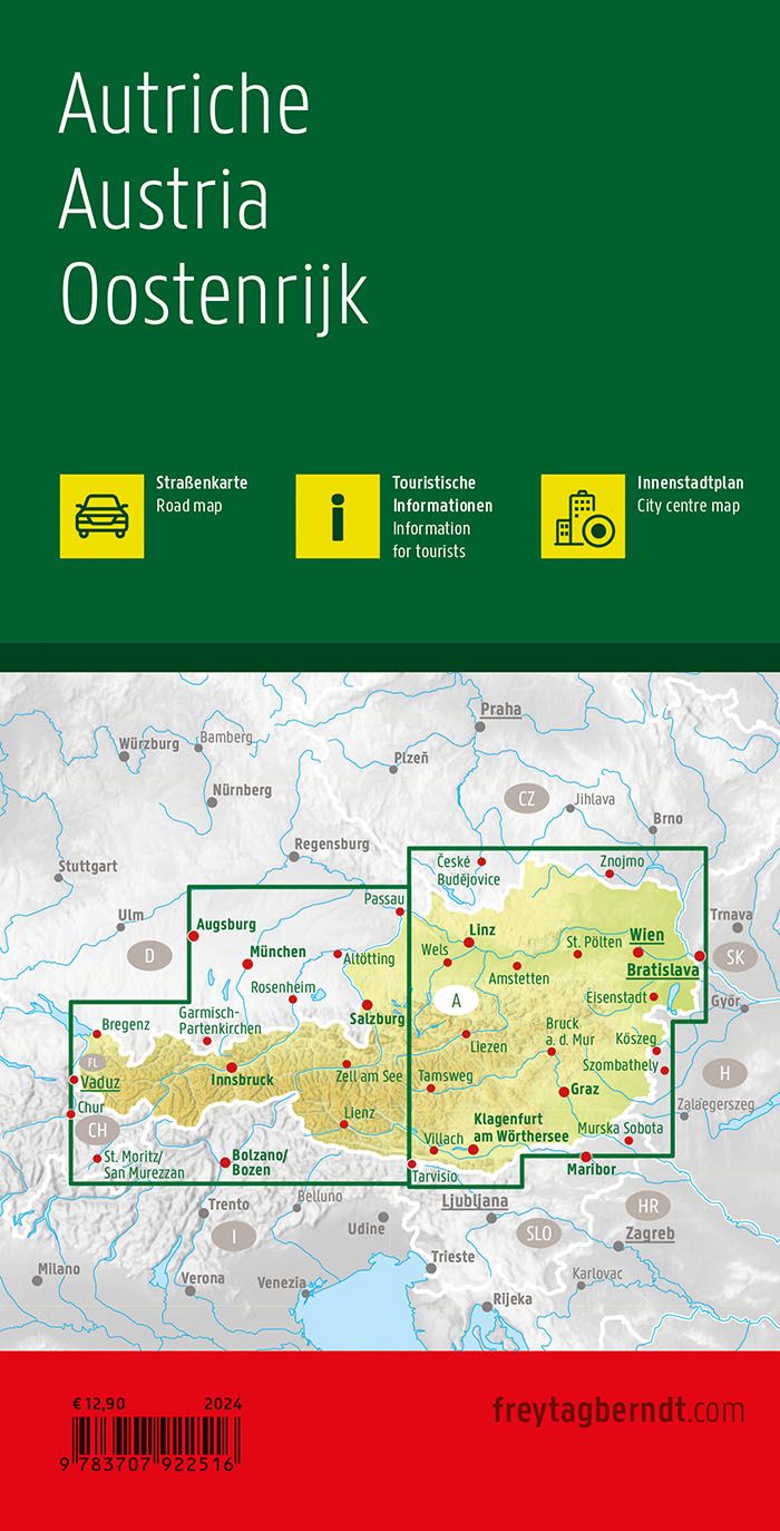 Austria Road Map by Freytag & Berndt - Coverage Map