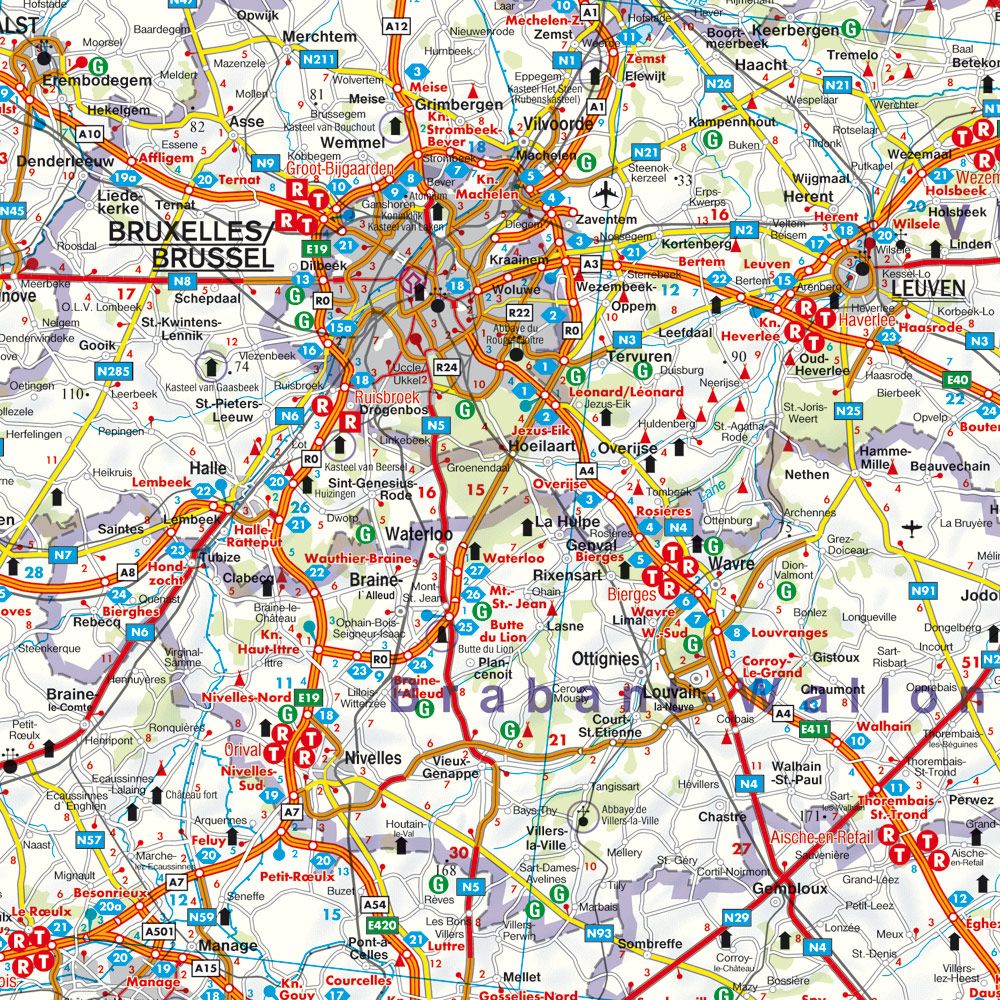 Belgium Road Map by Freytag & Berndt - Map Detail