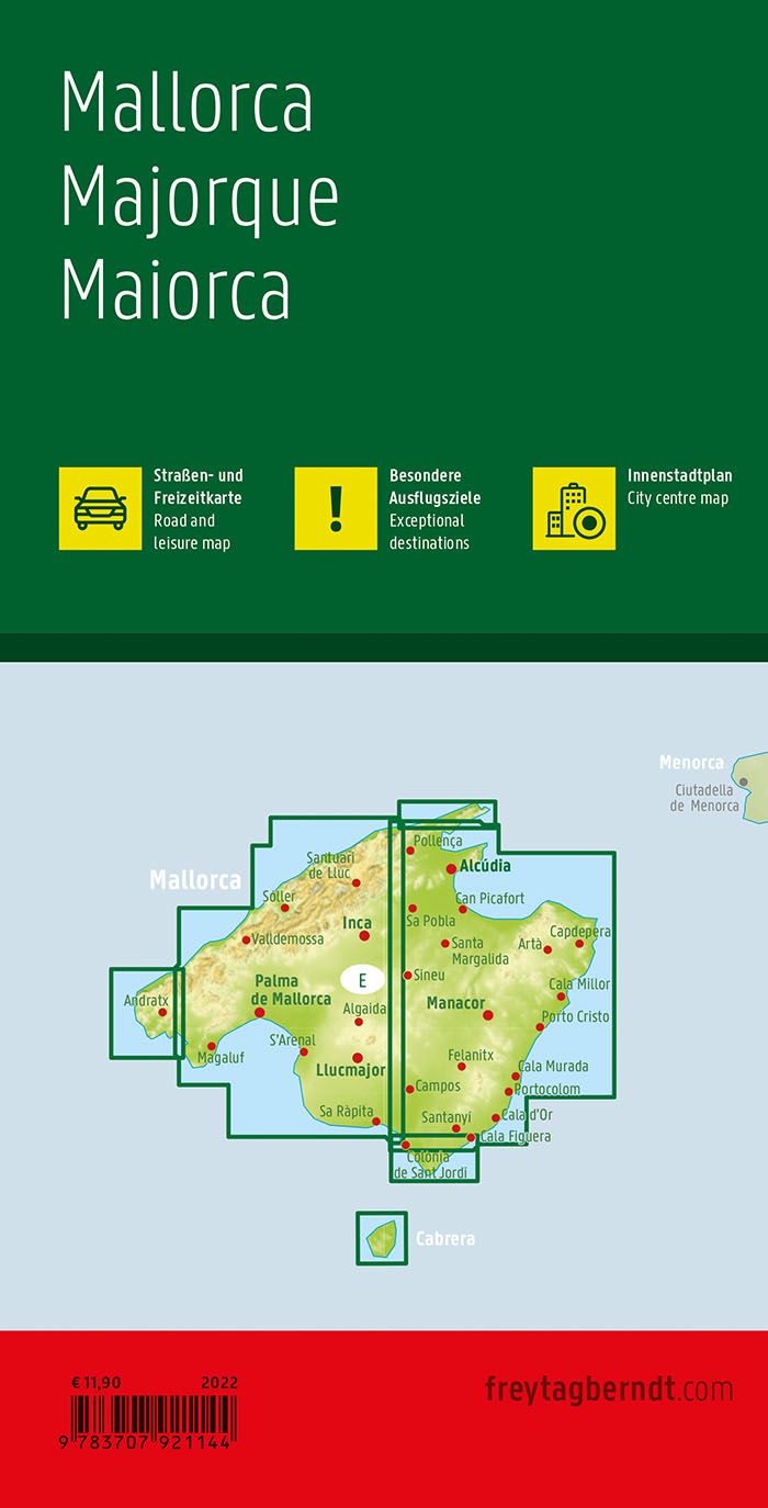 Mallorca (Spain) Road Map by Freytag & Berndt - Coverage Map