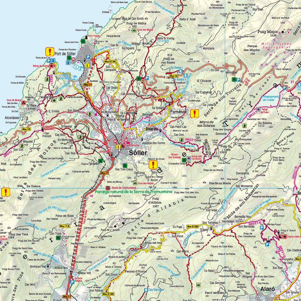 Mallorca (Spain) Road Map by Freytag & Berndt - Map Detail