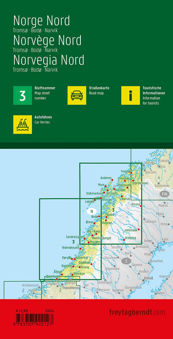 Norway North Road Map by Freytag & Berndt - Coverage Map
