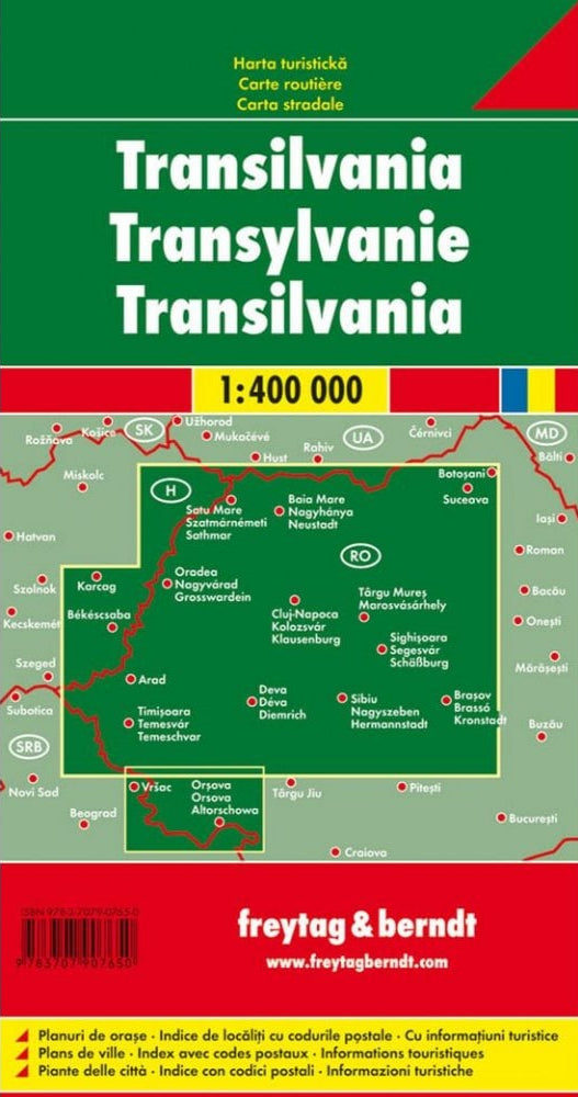 Transylvania Road Map by Freytag & Berndt - Coverage Map