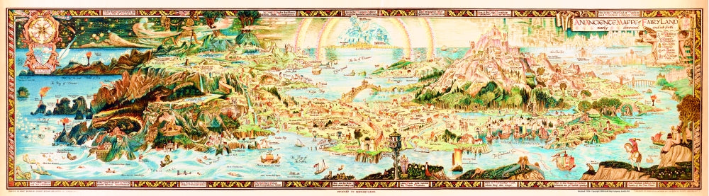 Fairyland 1920s Antique Map Reproduction