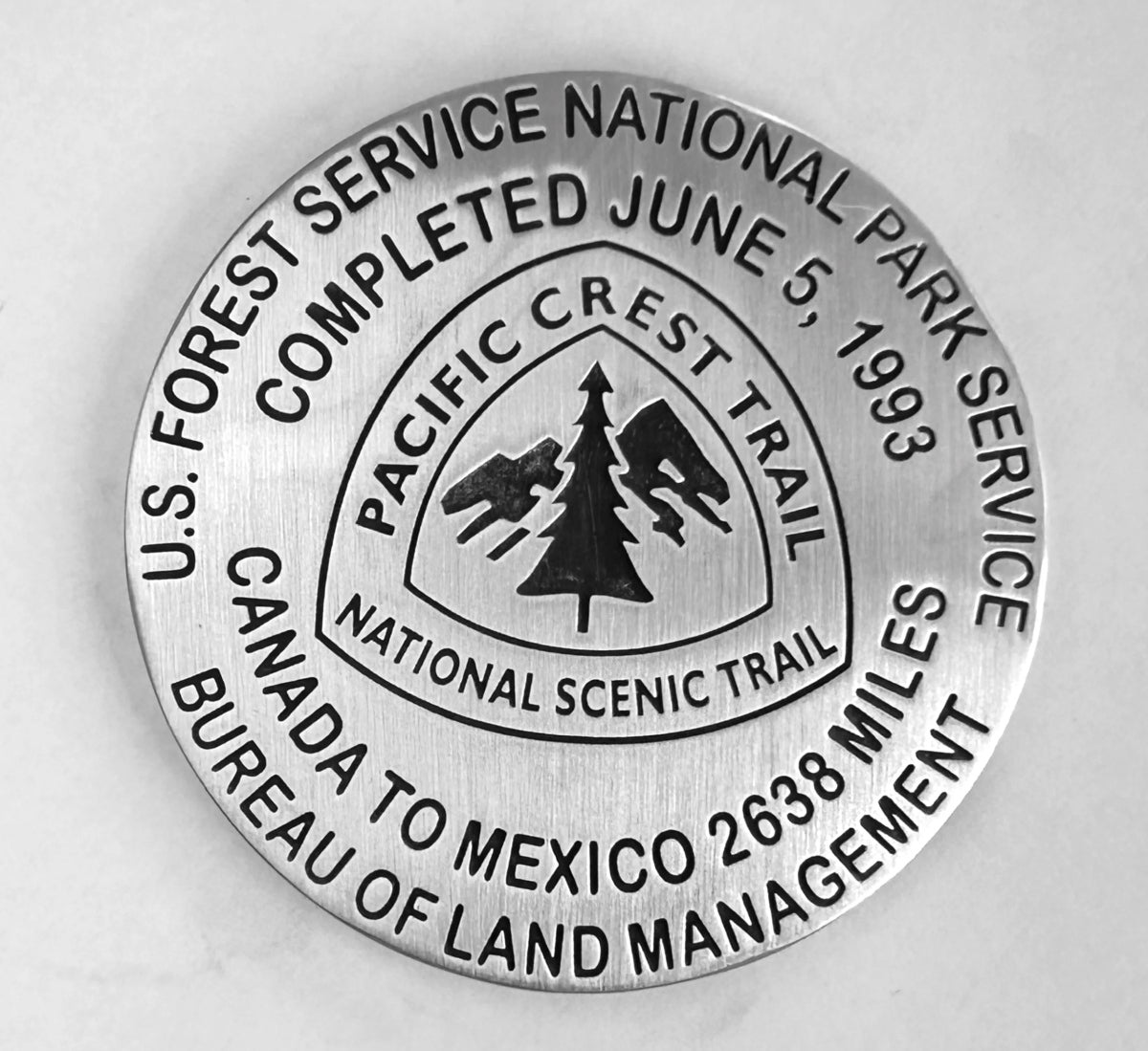Pacific Crest Trail Souvenir Bench Mark Medallion