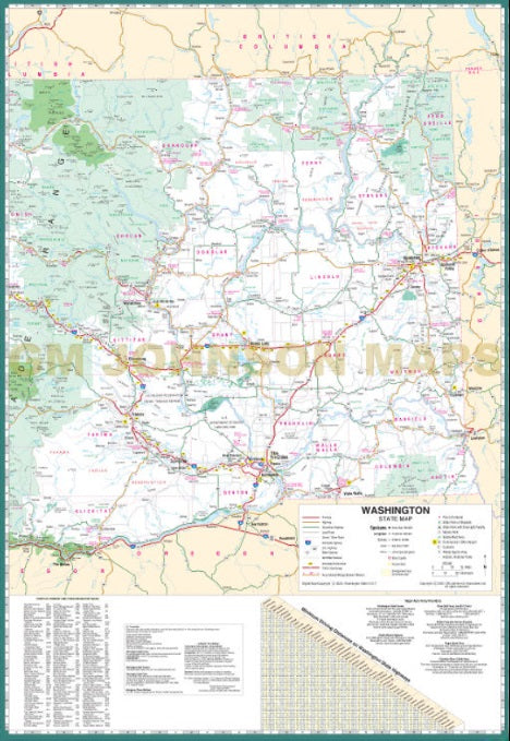 Washington State Large Print Road Map