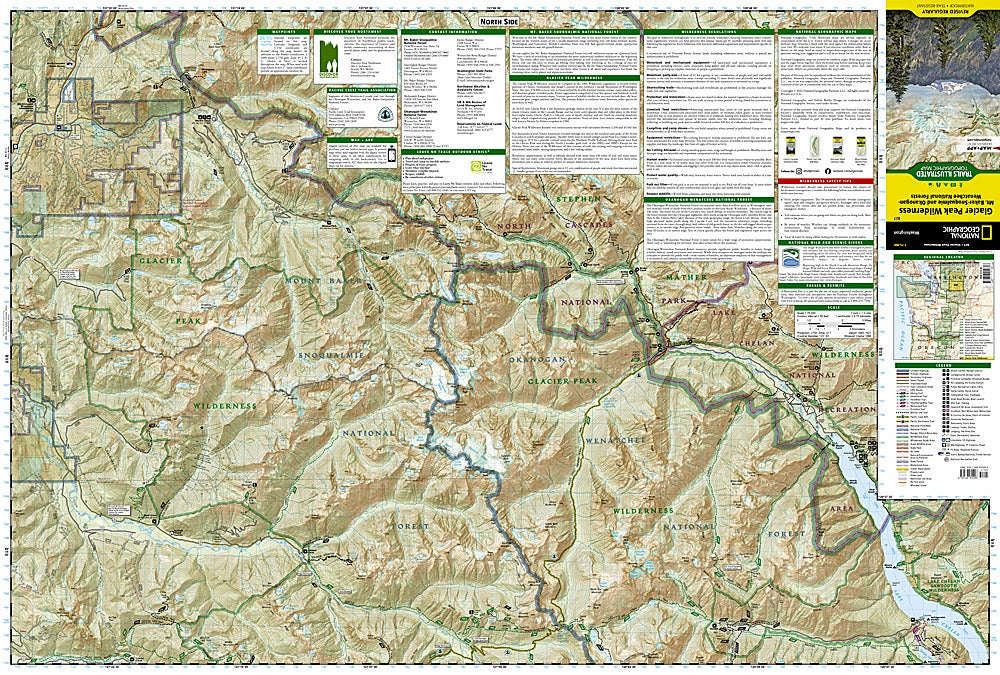 Glacier Peak Wilderness Trails Illustrated Topographic Map #827 - North Map Detail