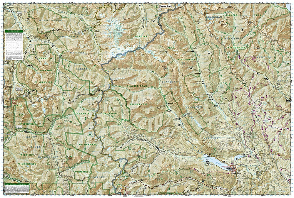 Glacier Peak Wilderness Trails Illustrated Topographic Map #827 - South Map Detail