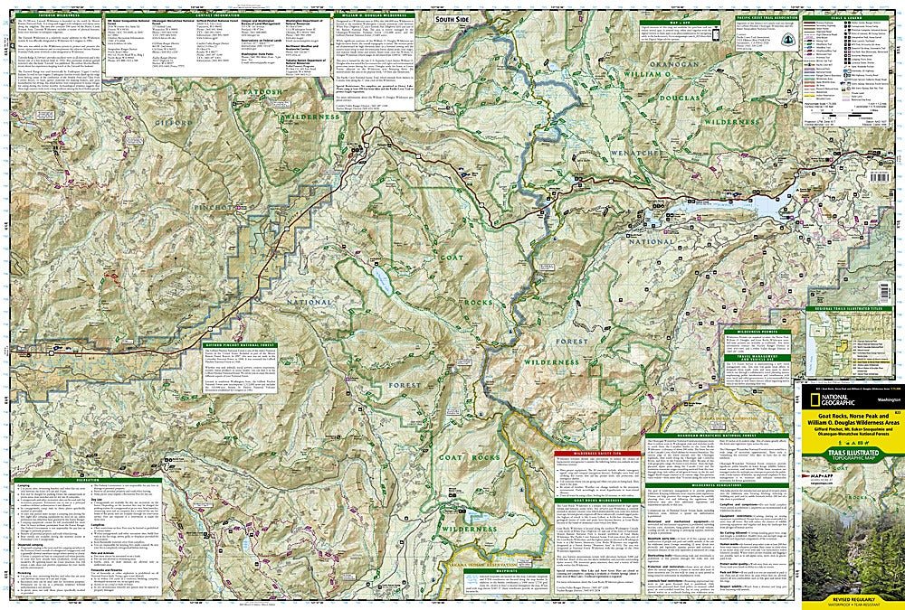 Goat Rocks, Norse Peak & William O. Douglas Wilderness Areas Trails Illustrated Topographic Map #823 - South Map