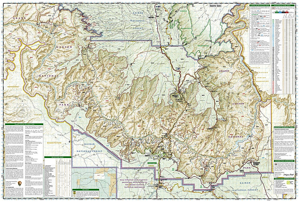 Grand Canyon East Trails Illustrated Topographic Map #262 - Map Detail