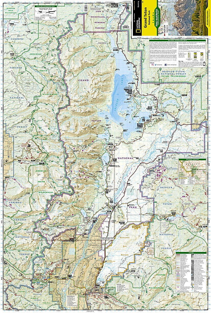 Grand Teton National Park Trails Illustrated Topographic Map #202 - Map Detail