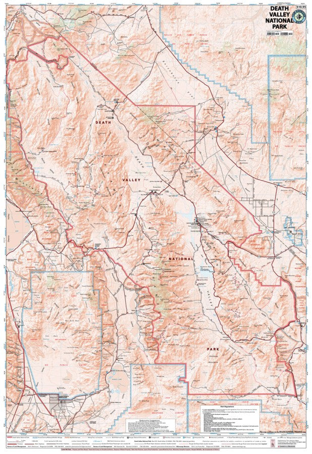 Death Valley National Park Hiking Map by Tom Harrison - Map