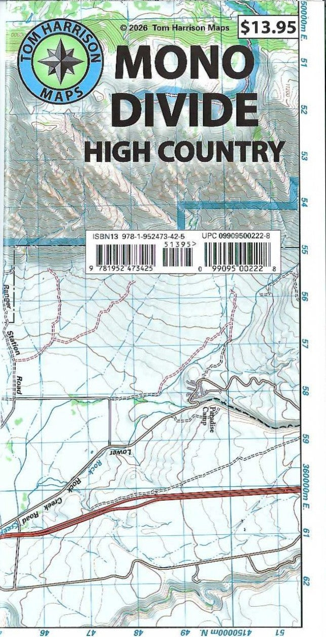 Mono Divide High Country Hiking Map