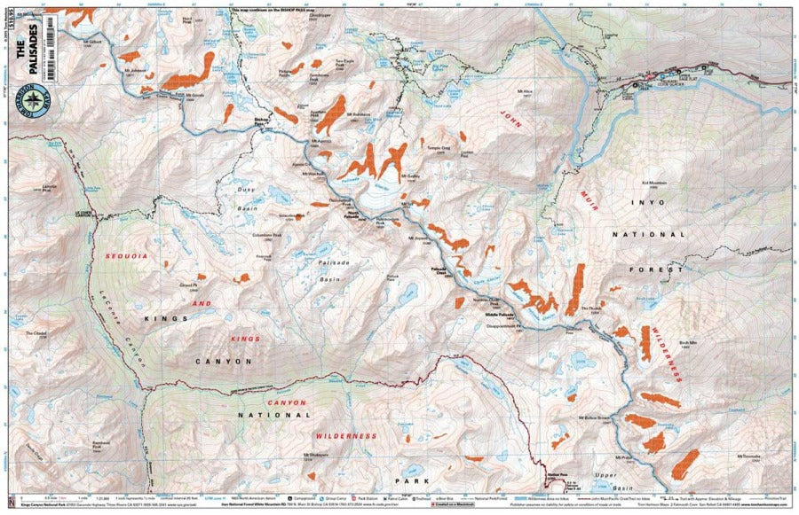 The Palisades Hiking Map by Tom Harrison - Map