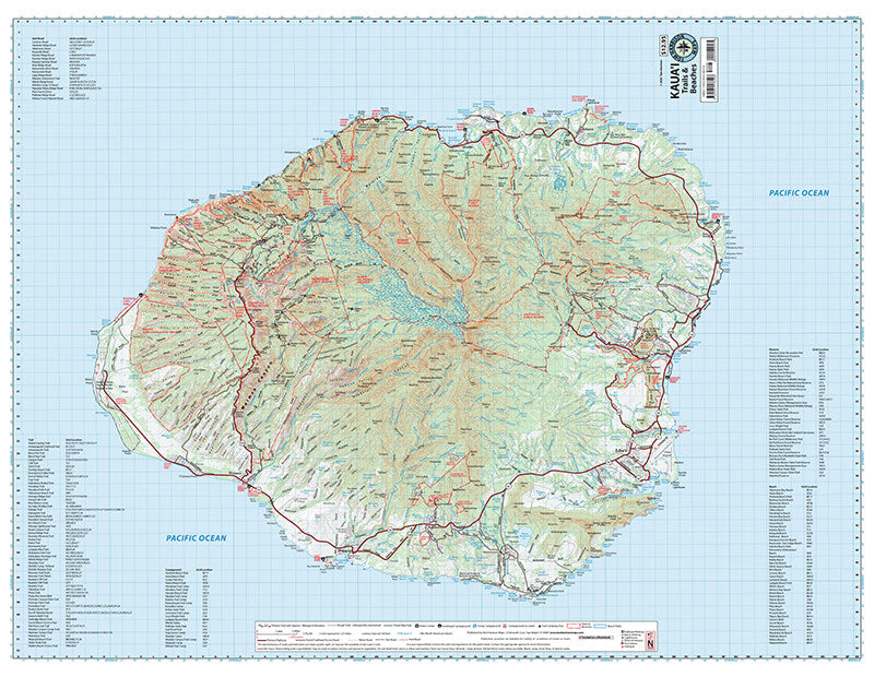 Kauai Trails & Beaches Map by Tom Harrison Maps